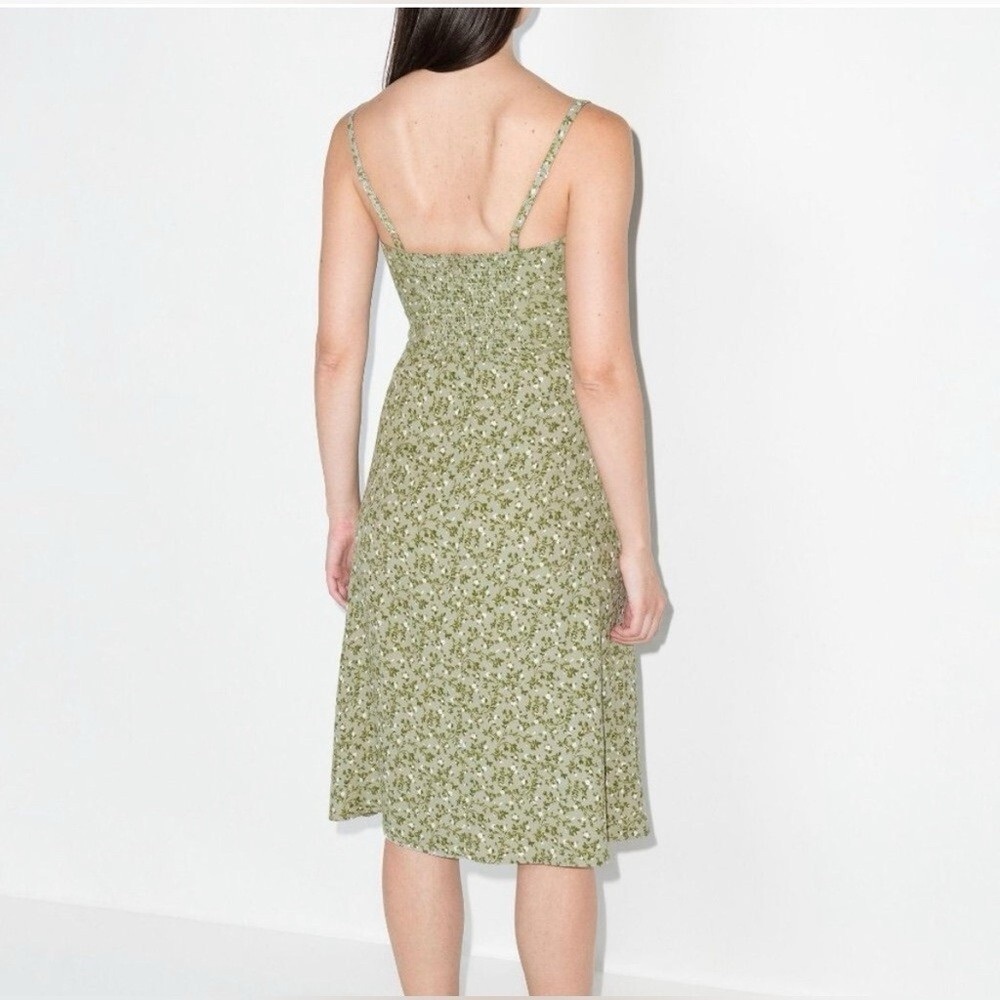 Reformation Afternoon Dress In Juniper Green Floral Midi Size 8 - Picture 2 of 8